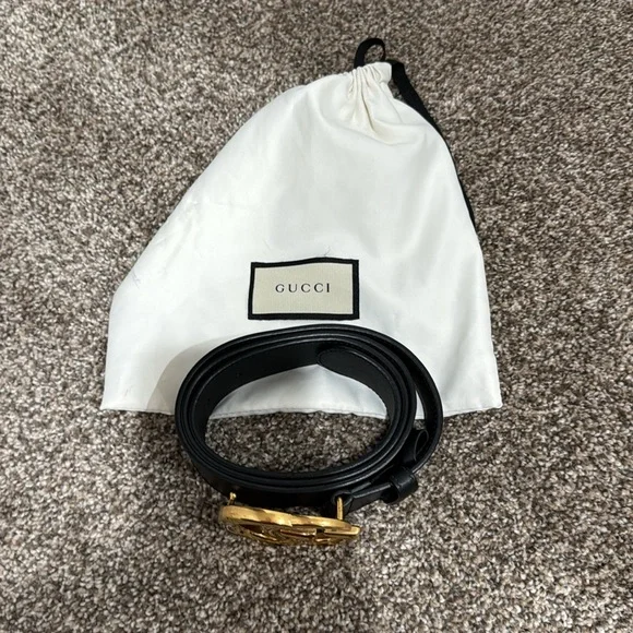 Black Belt with Gold GG Buckle - Picture 2 of 5